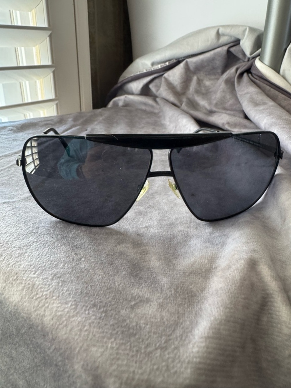 Giorgio Armani Black Aviator Sunglasses Classic Shield Style 486/S-0063Y.65.140